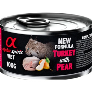 Alimento Húmido para Gato Peru e Pera lata 100 g - Alpha Spirit