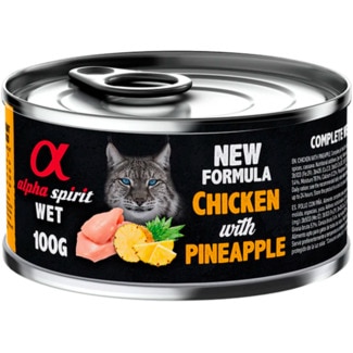 Alimento Húmido para Gato Galinha e Ananás lata 100 g - Alpha Spirit