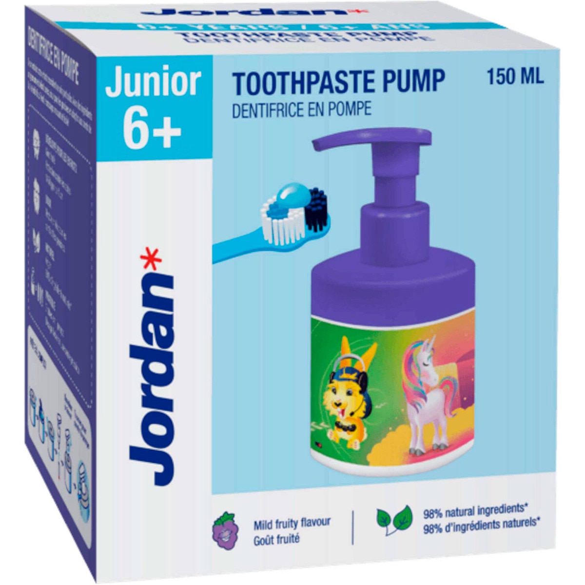 Pasta de Dentes Júnior Pump 6 a 12 Anos embalagem 150 ml