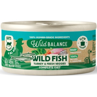 Alimento Húmido para Gato sabor Peixe e Peru embalagem 120 g - Wild Balance