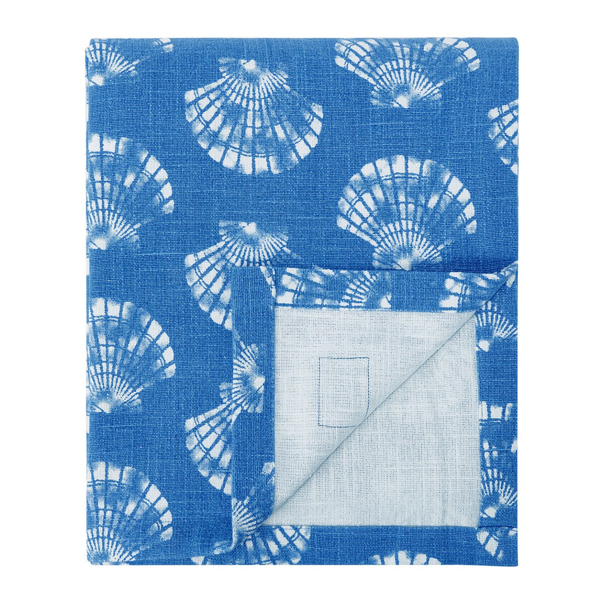 Toalha de Mesa de Algodão Orgânico Shell Azul-2