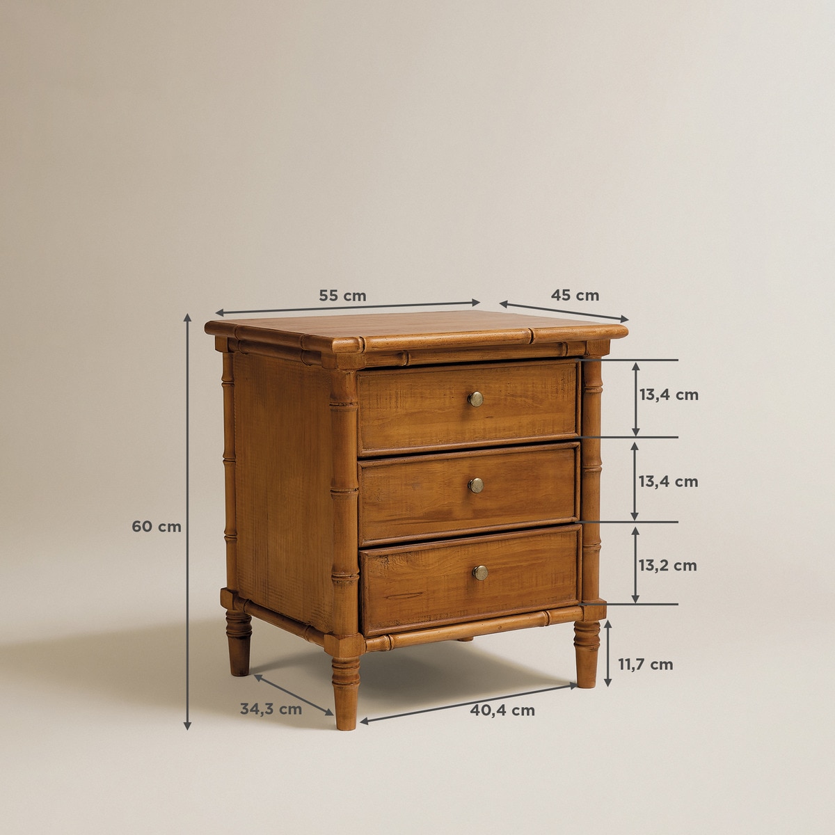 Mesa Auxiliar de Pinho Bamboo Natural-9