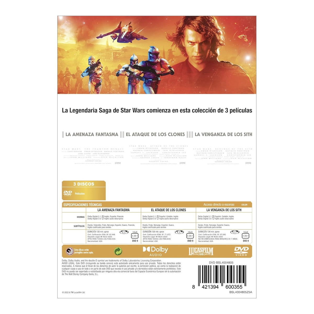 Star Wars: Episodios 1-3 (DVD) 2