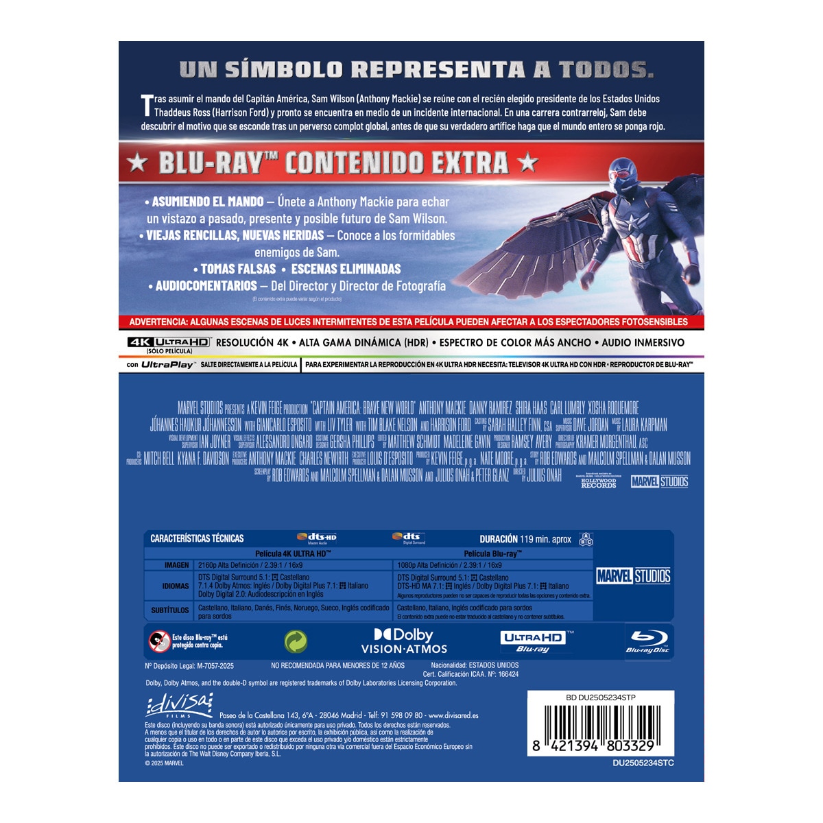 Capitán América: Brave new world (Edición Metálica) (4K Ultra HD + Blu-Ray) 3