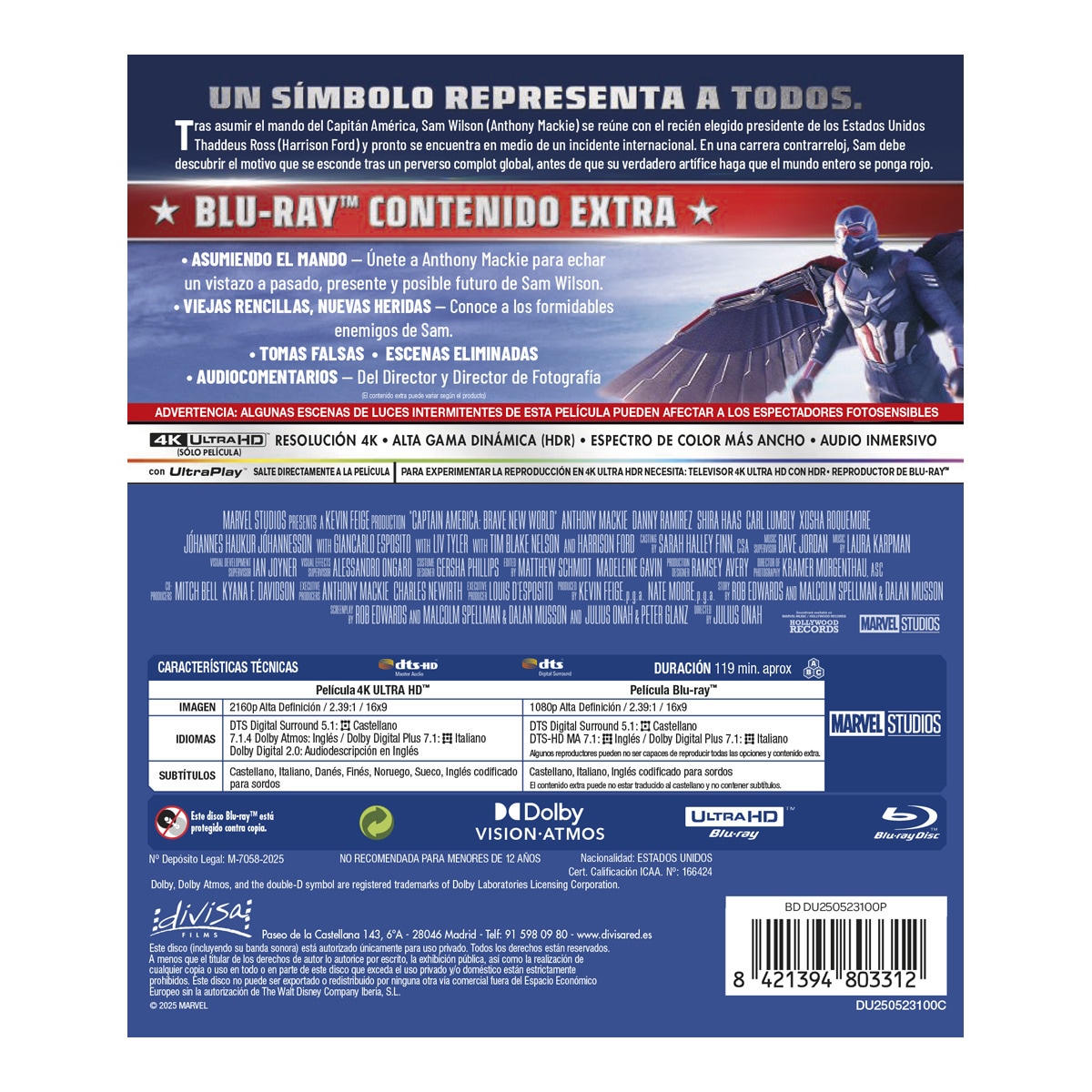 Capitán América: Brave new world (4K Ultra HD + Blu-Ray) 2