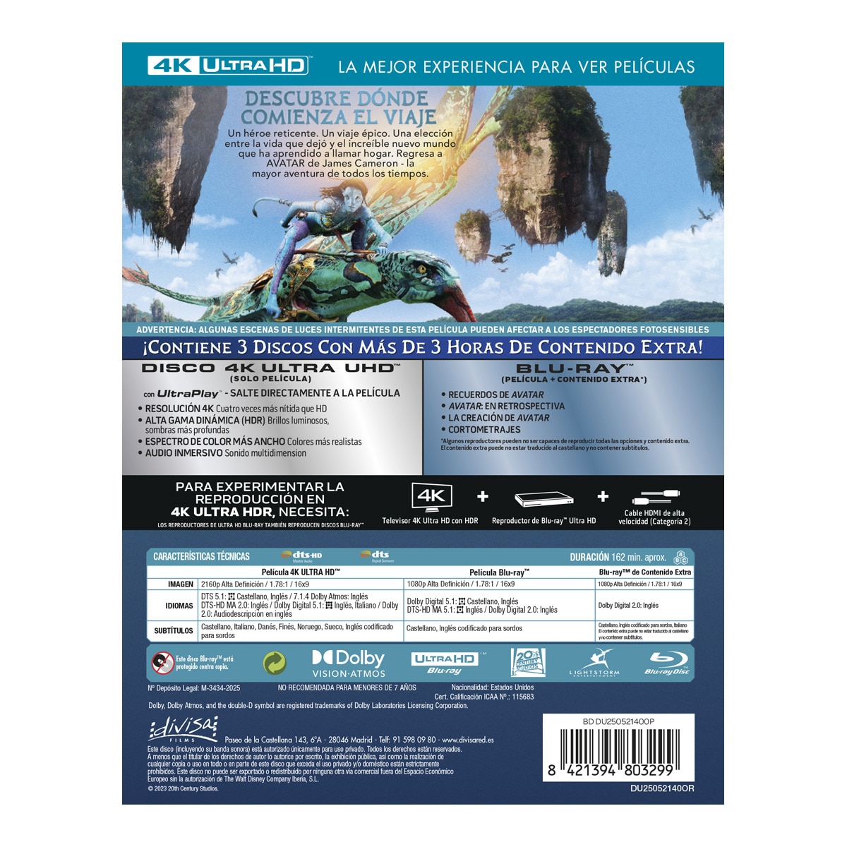 Avatar (Remasterizada DoVi) (4K Ultra HD + Blu-Ray) 2