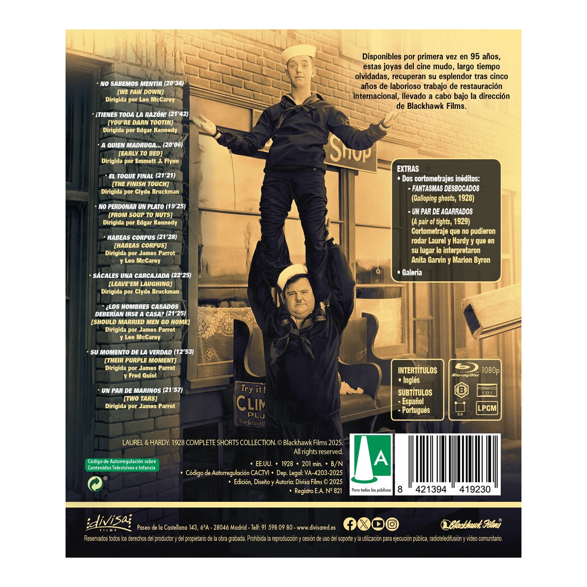 Laurel y Hardy: Colección completa de cortos (1928) (Blu-Ray) 2