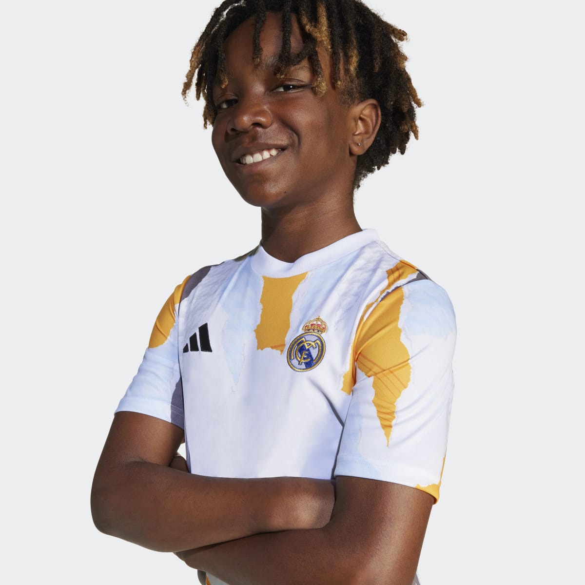 T-shirt de Aquecimento de Criança Real Madrid 24/25 Branco-3