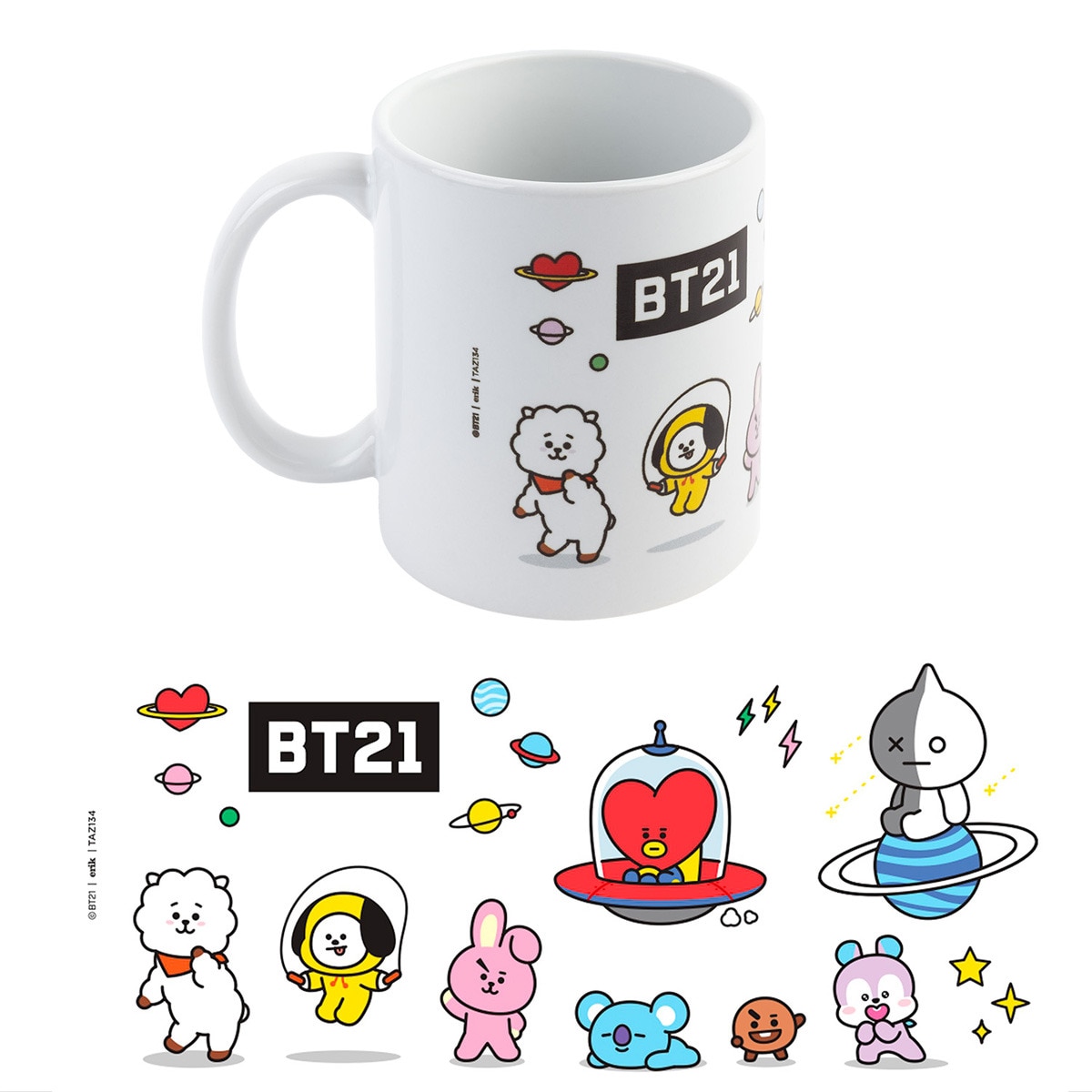 Caneca BT21 - Universtar Erik branco 1
