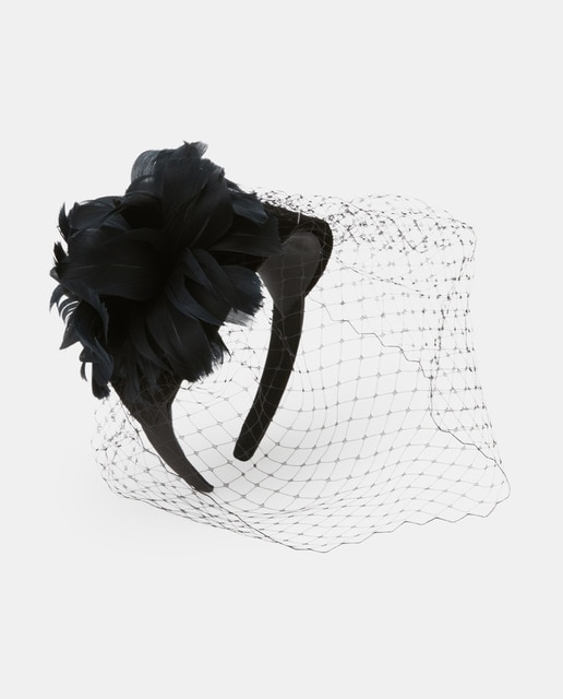 Imagen 0 de Diadema de terciopelo con flor y red