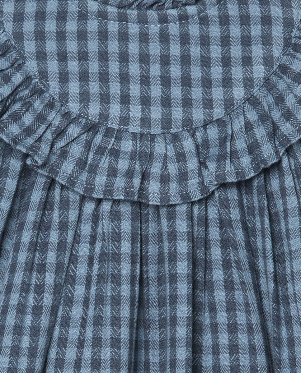 Vestido bebé cuadros vichy Azul-3