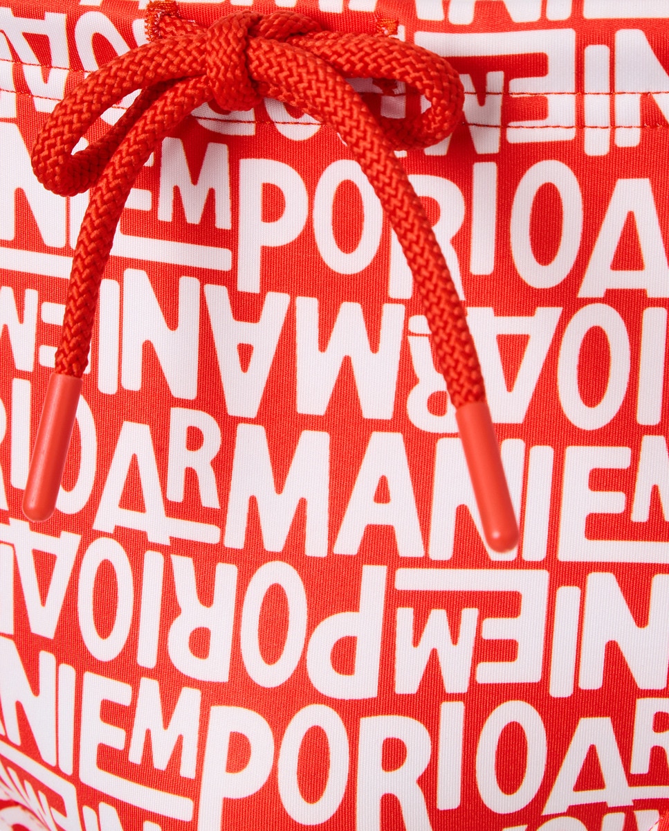 Slip de Banho com All Over Print de Logótipo Vermelho-4