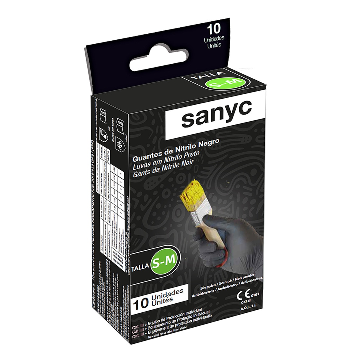 Luvas de Nitrilo - Preto Preto-1