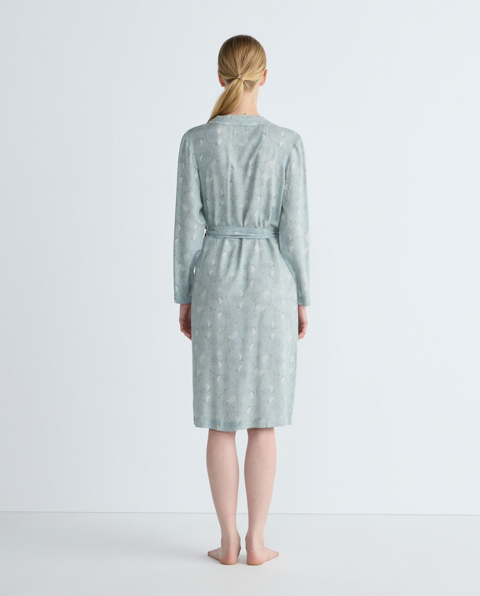 Bata Mujer Estampada Verde-2