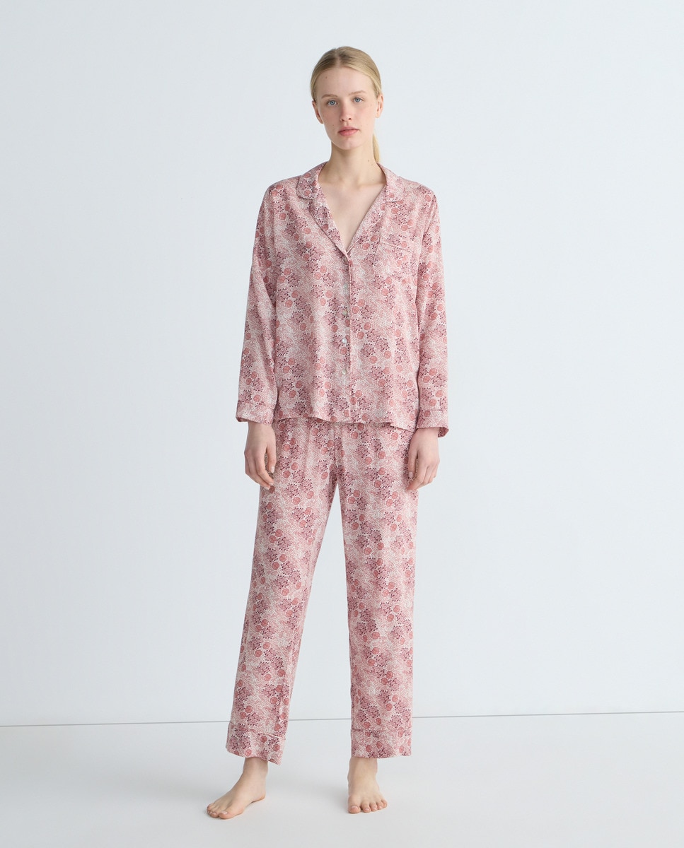 Pijama Mujer Dos Piezas Estampado Rosa-1
