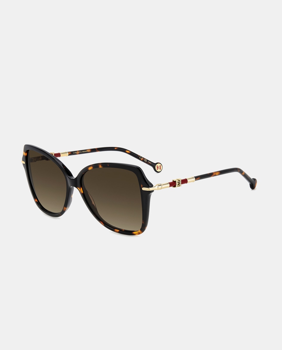 Imagen 2 de Gafa de sol de mujer cuadrada en acetato con lente degradada - Carolina Herrera - Marrón Marrón