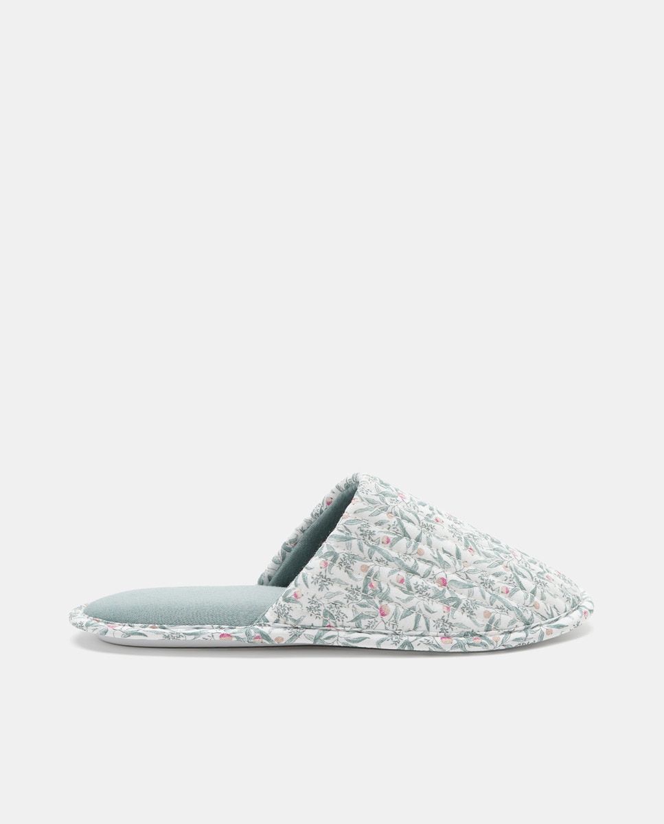 Zapatilla de mujer estampada Blanco-1