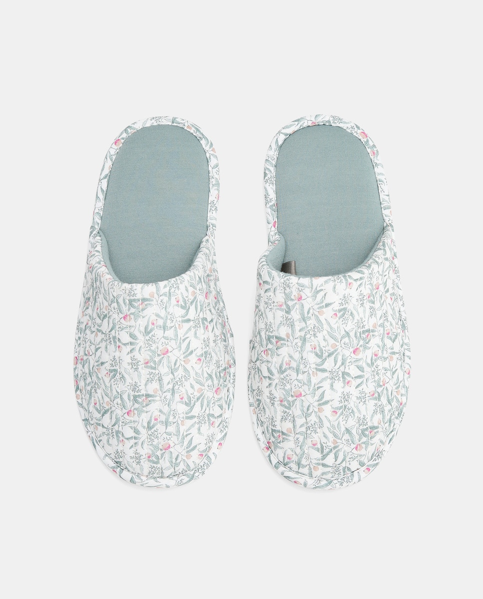 Zapatilla de mujer estampada Blanco-4