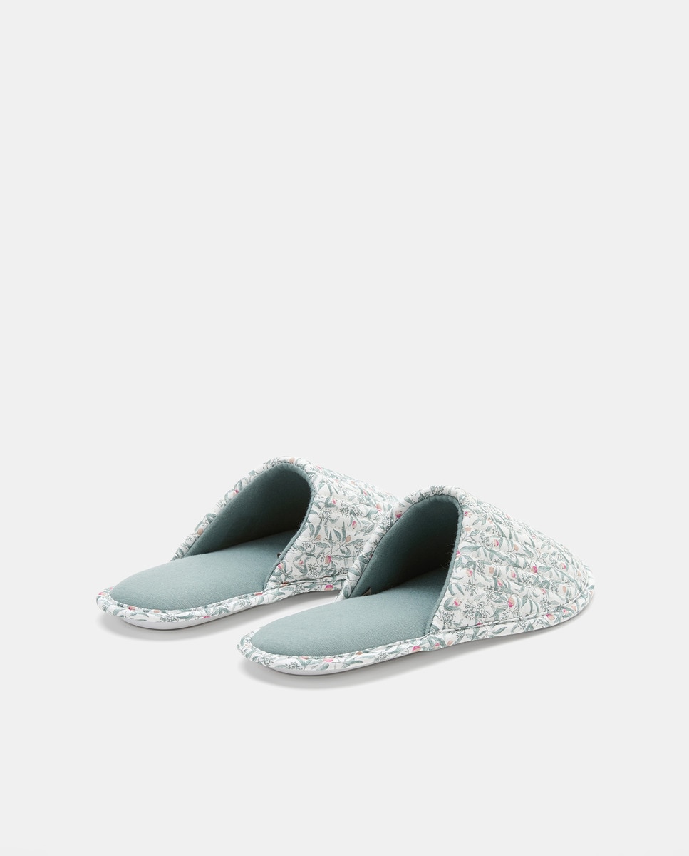 Zapatilla de mujer estampada Blanco-3