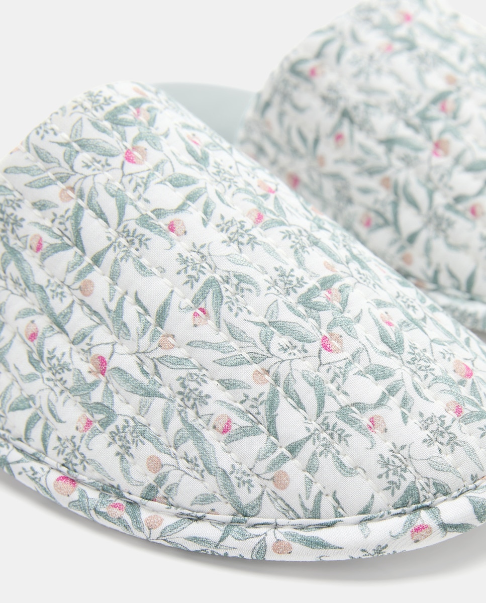 Zapatilla de mujer estampada Blanco-5