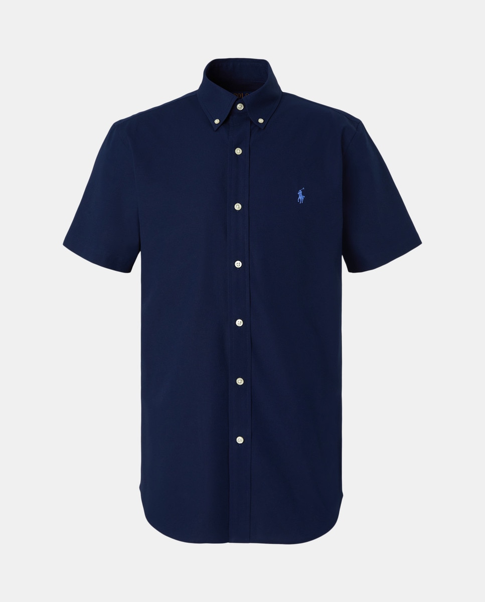 Camisa Regular Fit de Popelina Azul-marinho-4