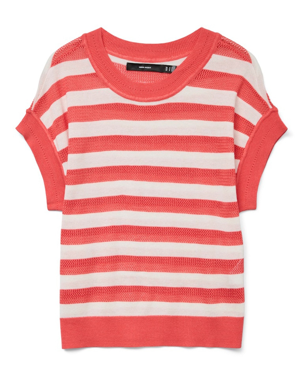Camisola de Malha Fina sem Mangas Vermelho-6