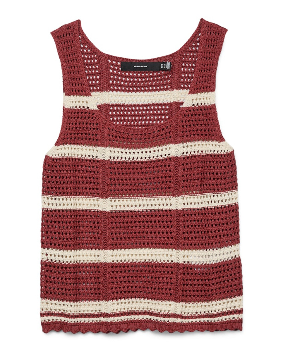 Top de Malha Crochet Vermelho-5
