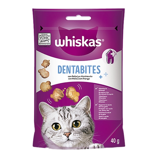 Imagen 0 de Snack para gatos Whiskas Dentabites Salud Oral 40 g