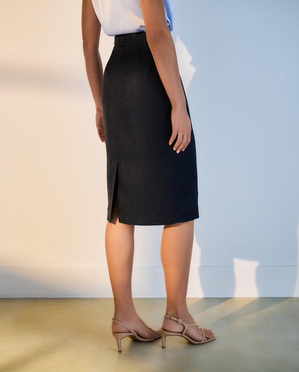 Saia com Textura Azul-marinho-3