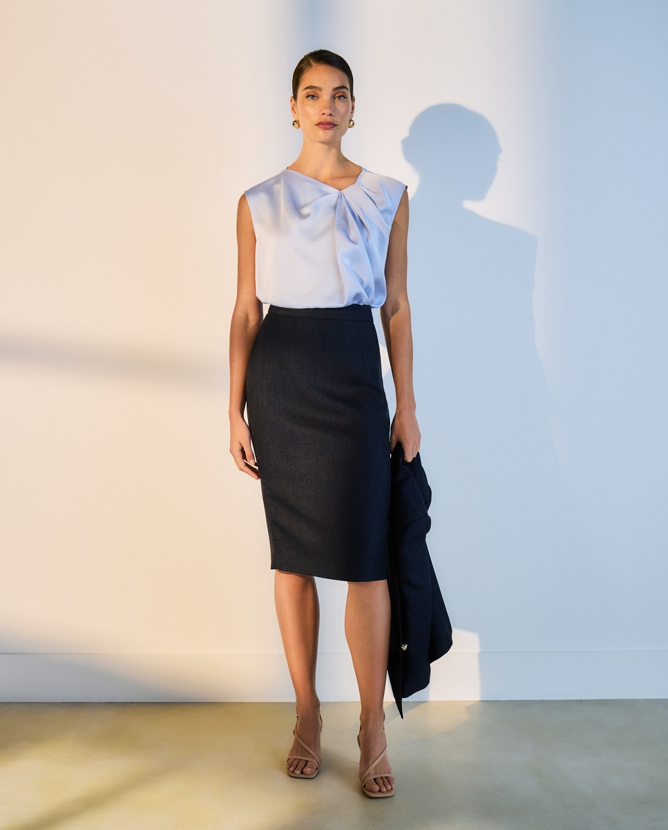 Saia com Textura Azul-marinho-1