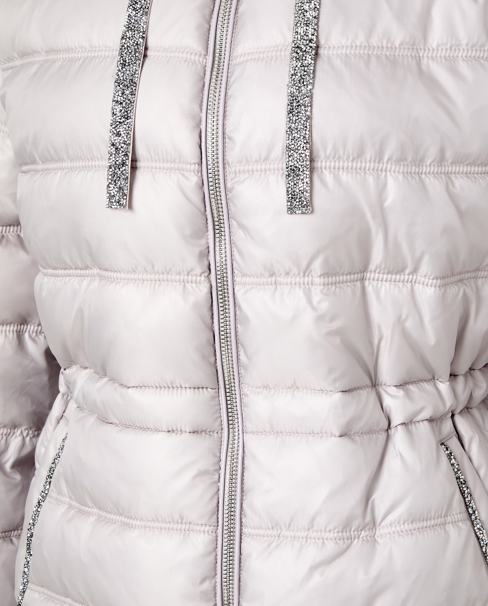 Parka Lisa com Detalhes de Joia 850 Pedra-5