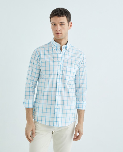 Imagem 0 de Camisa Casual aos Quadrados com Manga Comprida Tamanhos Grandes
