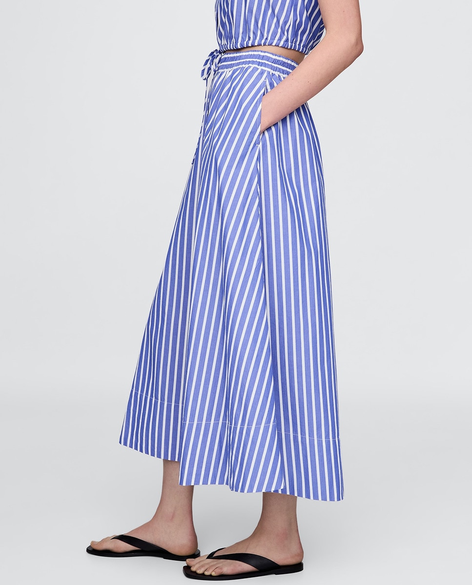 Maxi Saia com Cintura Elástica Azul-3