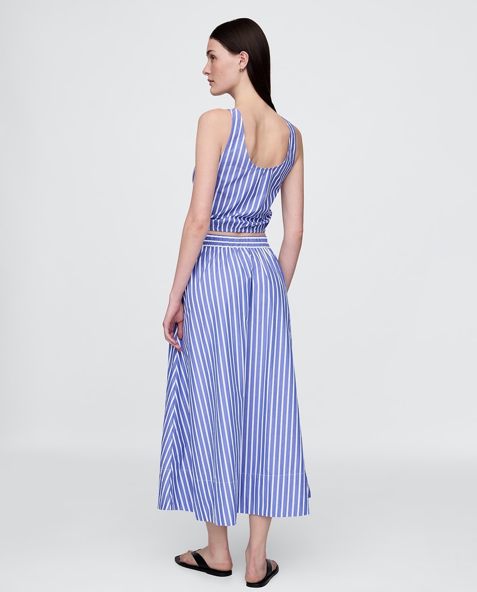 Maxi Saia com Cintura Elástica Azul-2