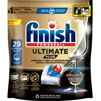 Detergente Máquina Loiça Pastilhas Ultimate Plus embalagem 29 unidades - Finish