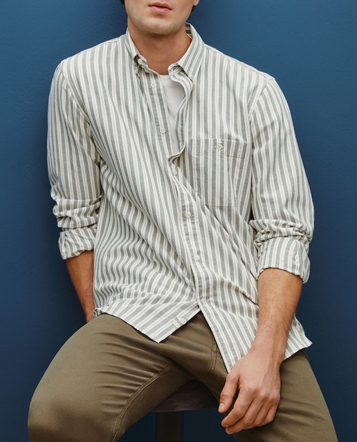 Imagen 0 de Camisa de oxford rayas hombre