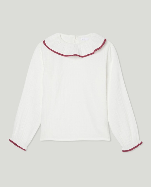 Imagen 0 de Blusa niña plumetti puntilla