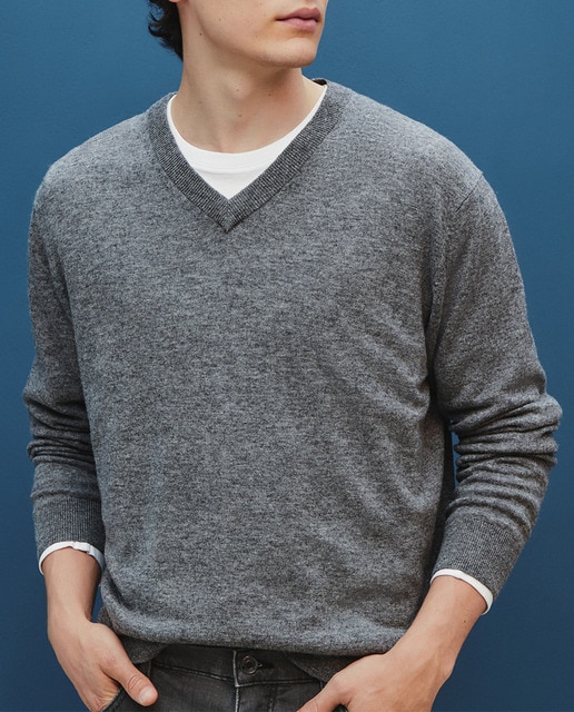 Imagen 0 de Sueter cuello pico hombre liso 100% Lambswool