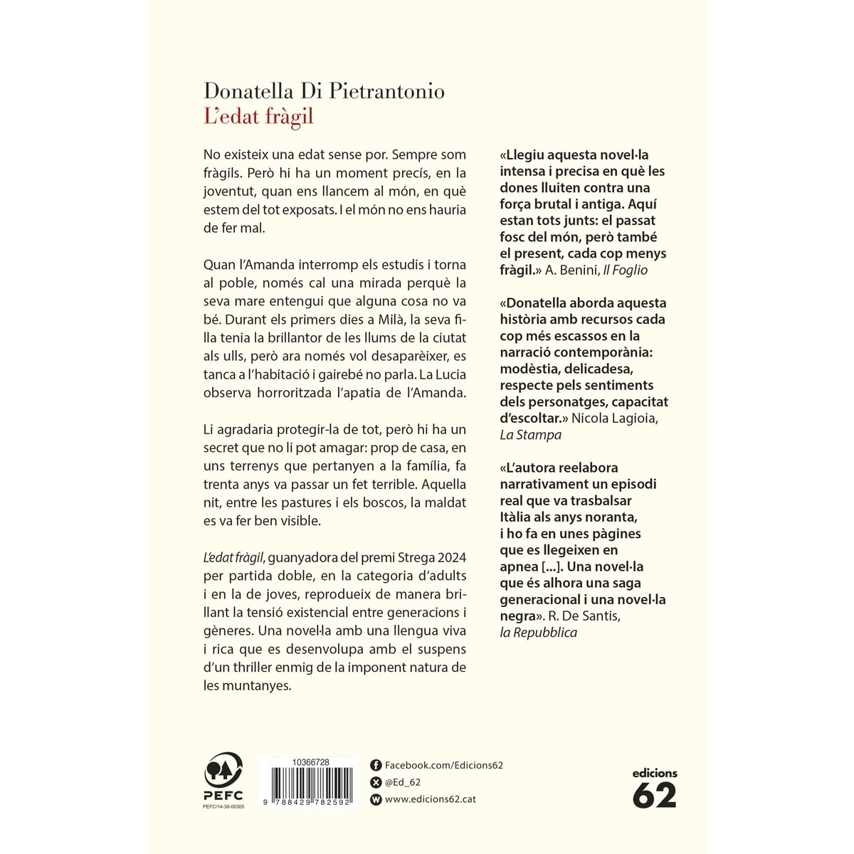 L'edat fràgil: (Premi Strega) (Capa mole com abas) 2