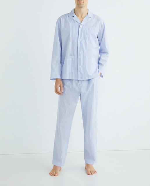 Imagen 0 de Pijama largo de hombre de tela popelín