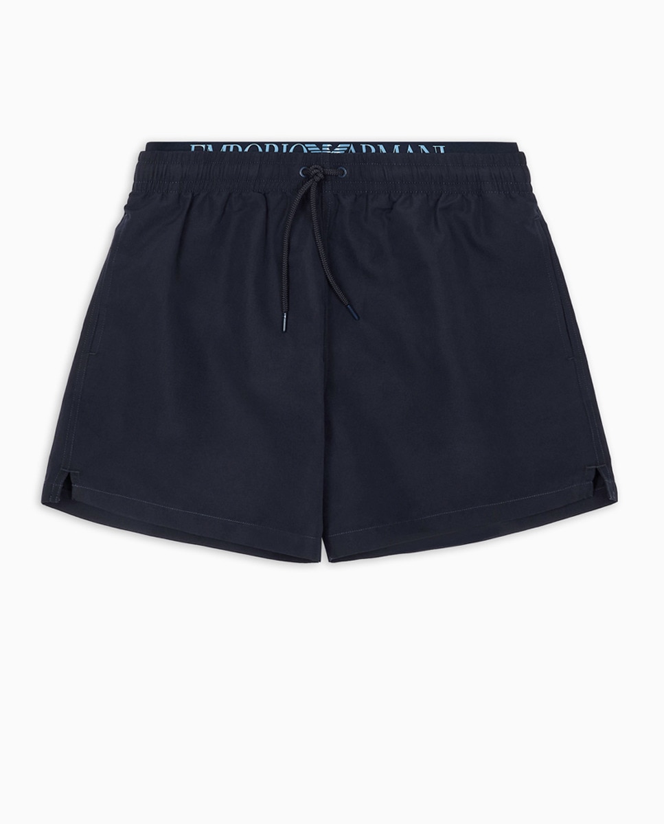 Calções de Banho com Cós Elástico Azul-marinho-3