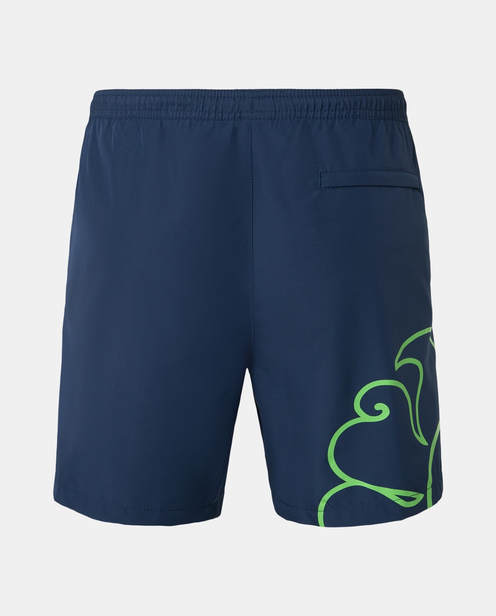 Calções de Banho com Cós Elástico e Dois Bolsos Laterais Azul-marinho-2