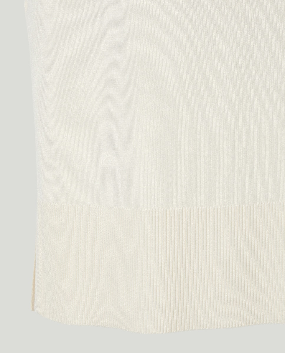 Vestido de mujer de punto midi sin mangas Blanco roto-4