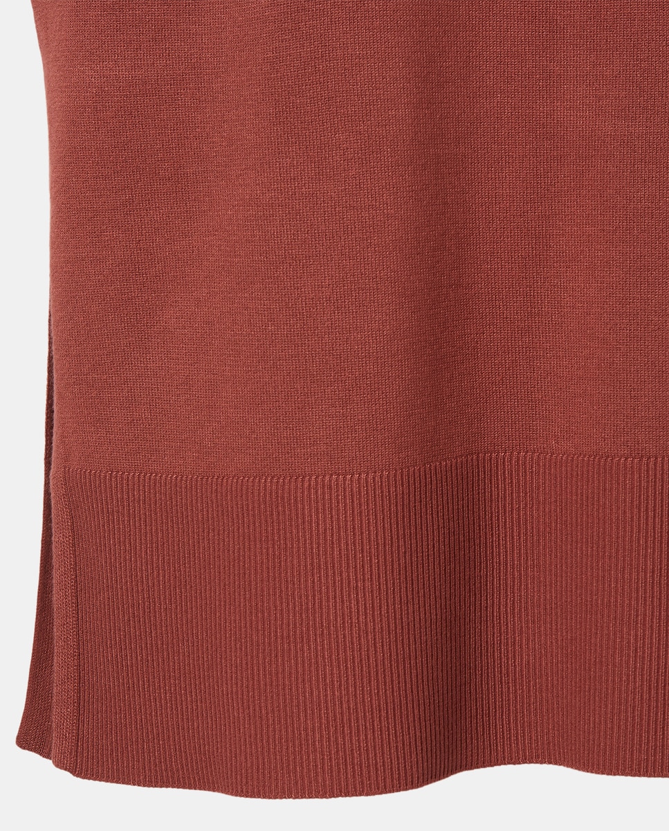 Vestido de mujer de punto midi sin mangas Ciruela-4