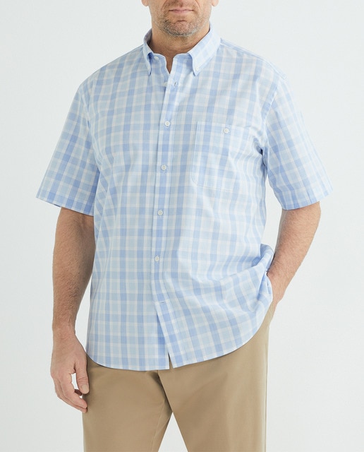 Imagen 0 de Camisa de hombre cuadro vichy fil a fil tallas grandes