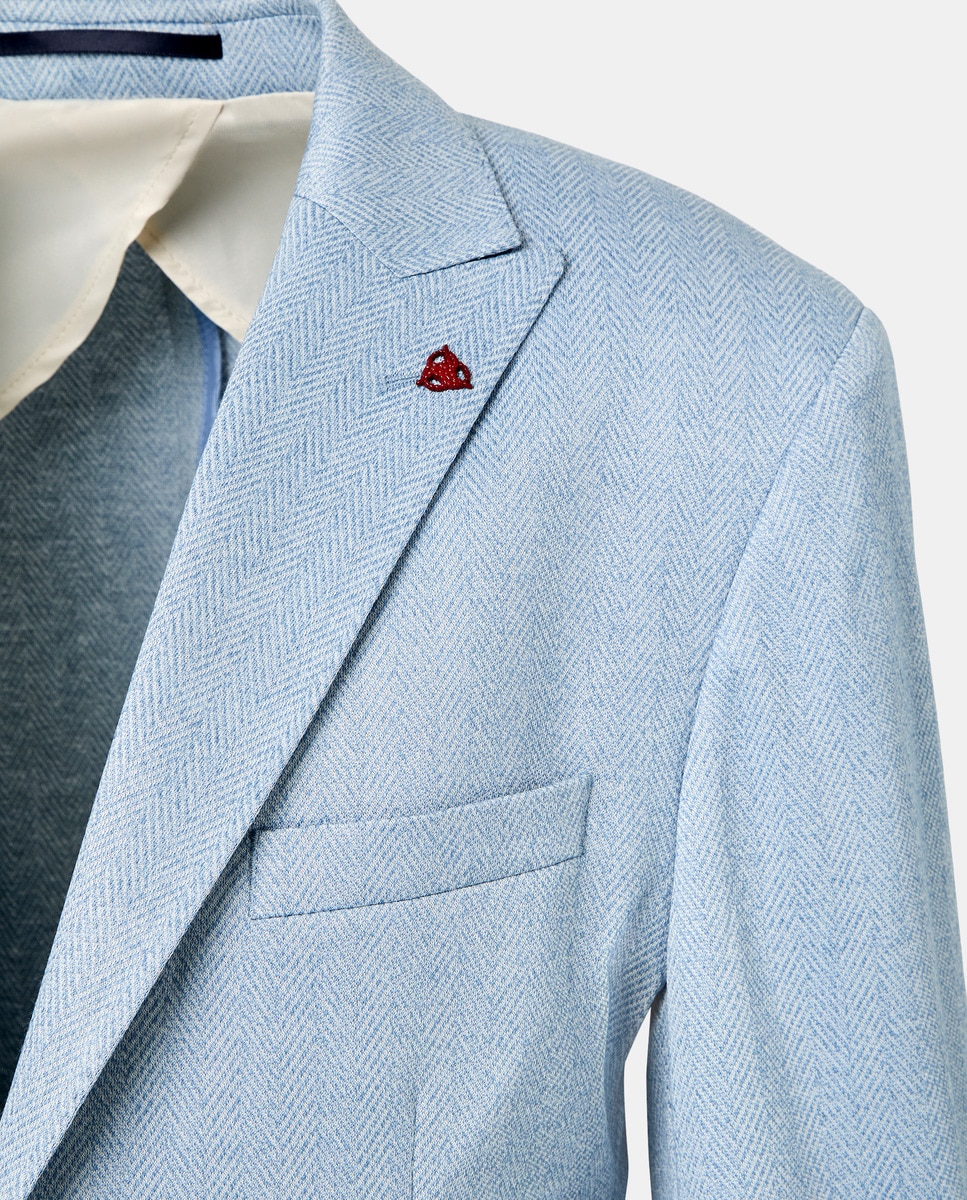 Blazer Desportivo em Jersey Slim Fit Azul-claro-5