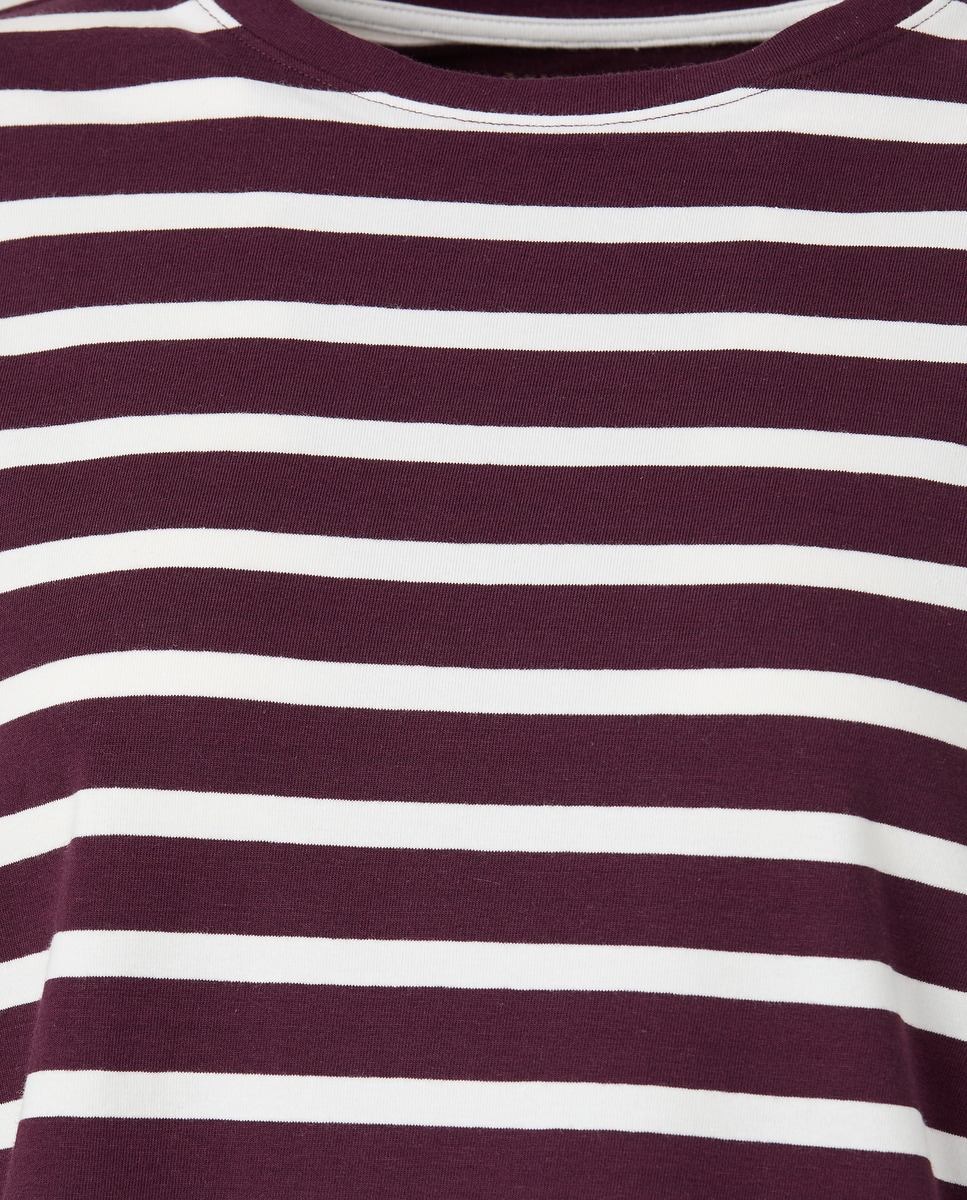 Camisola às riscas com manga comprida Vermelho-5