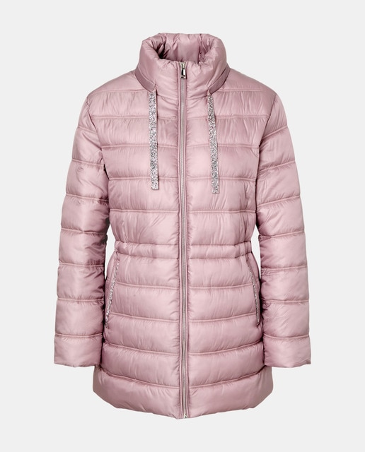 Imagem 0 de Parka Lisa com Detalhes de Joia