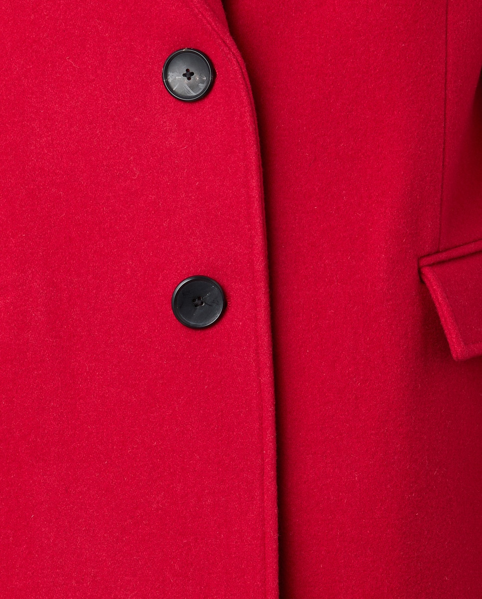 Sobretudo Comprido de Pano Liso 600 Vermelho-5