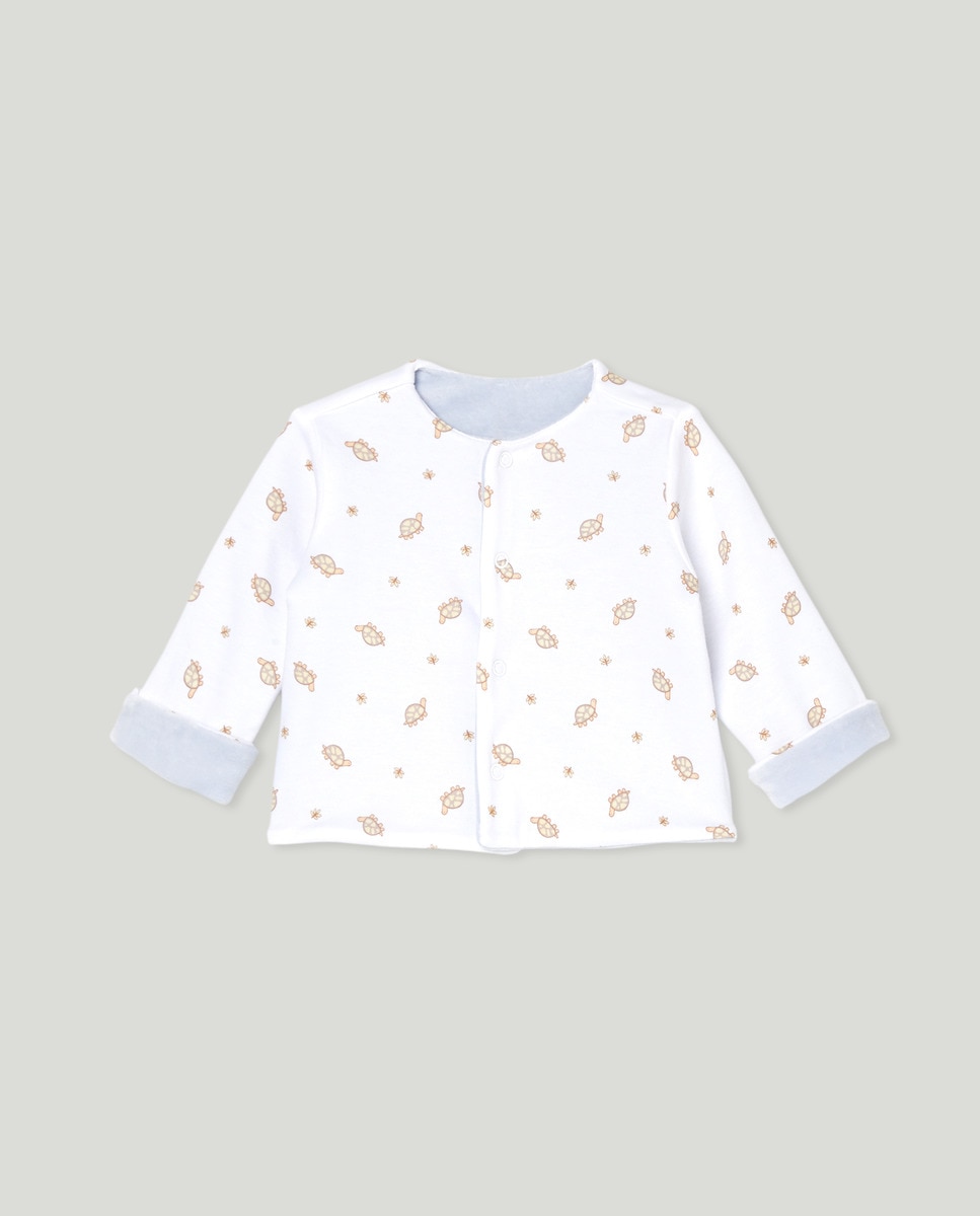 Casaco Reversível de Pijama de Bebé Azul-3